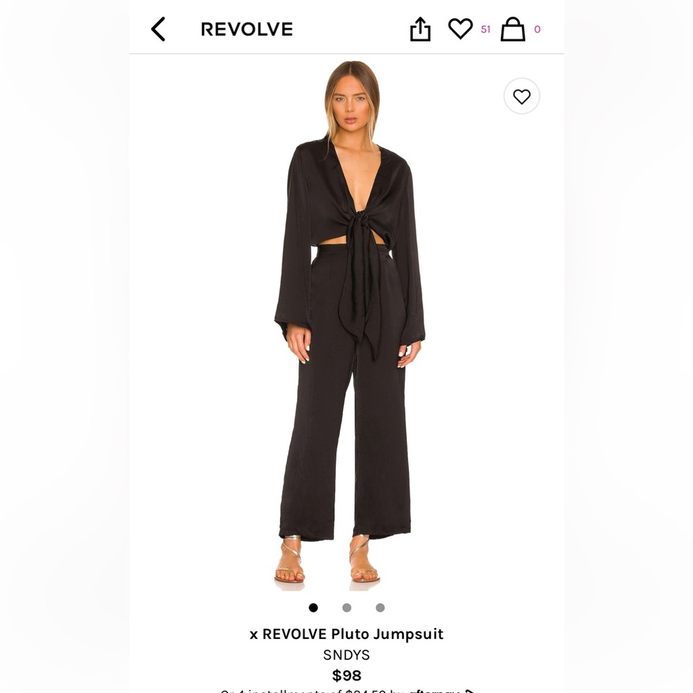REVOLVE- SNDYS Pluto Jumpsuit black size 4